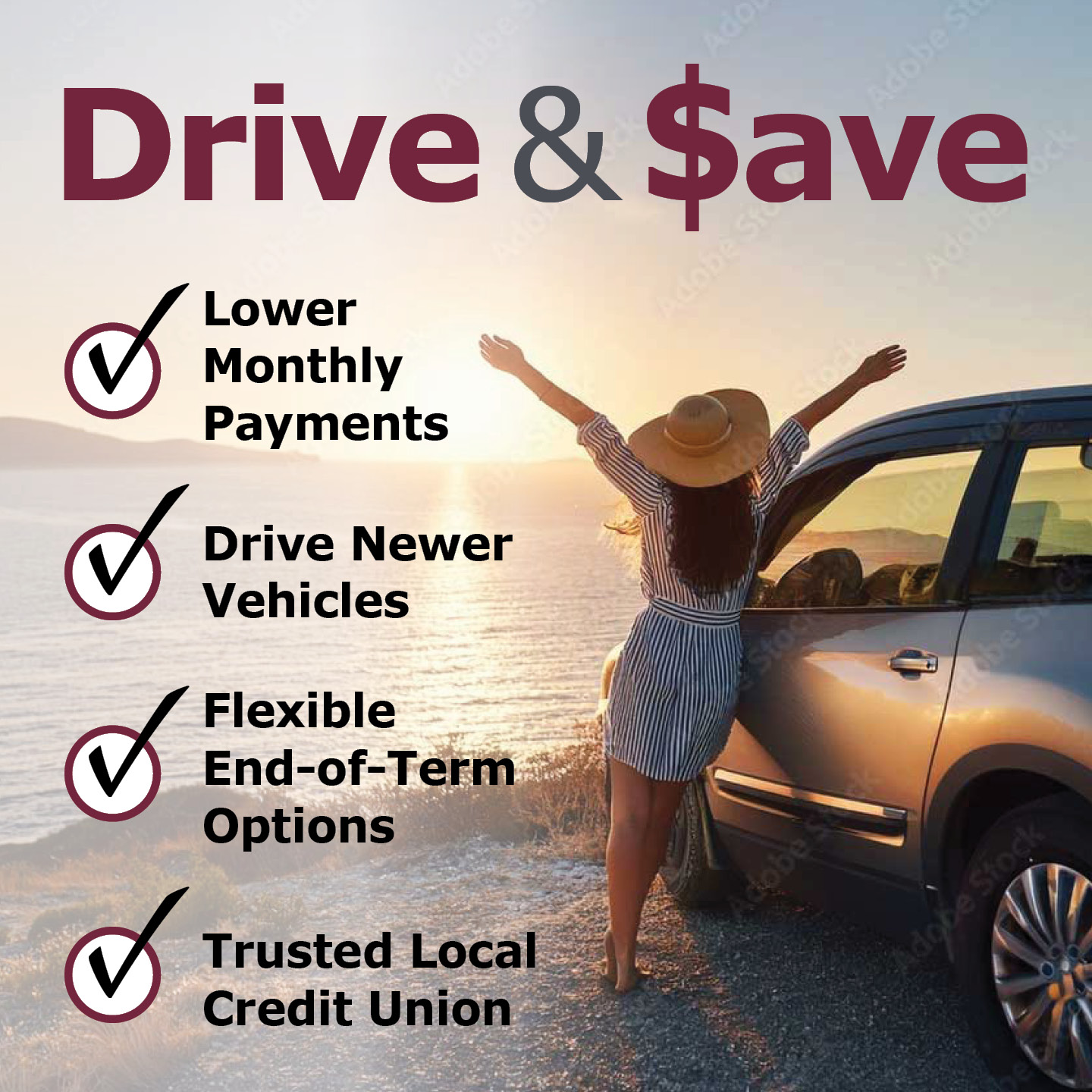 Lower Monthly Payments. Drive Newer Vehicles. Flexible End-of-Term Options. Trusted Local Credit Union.