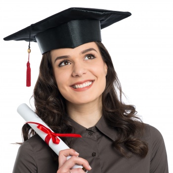 Graduate holding a diploma